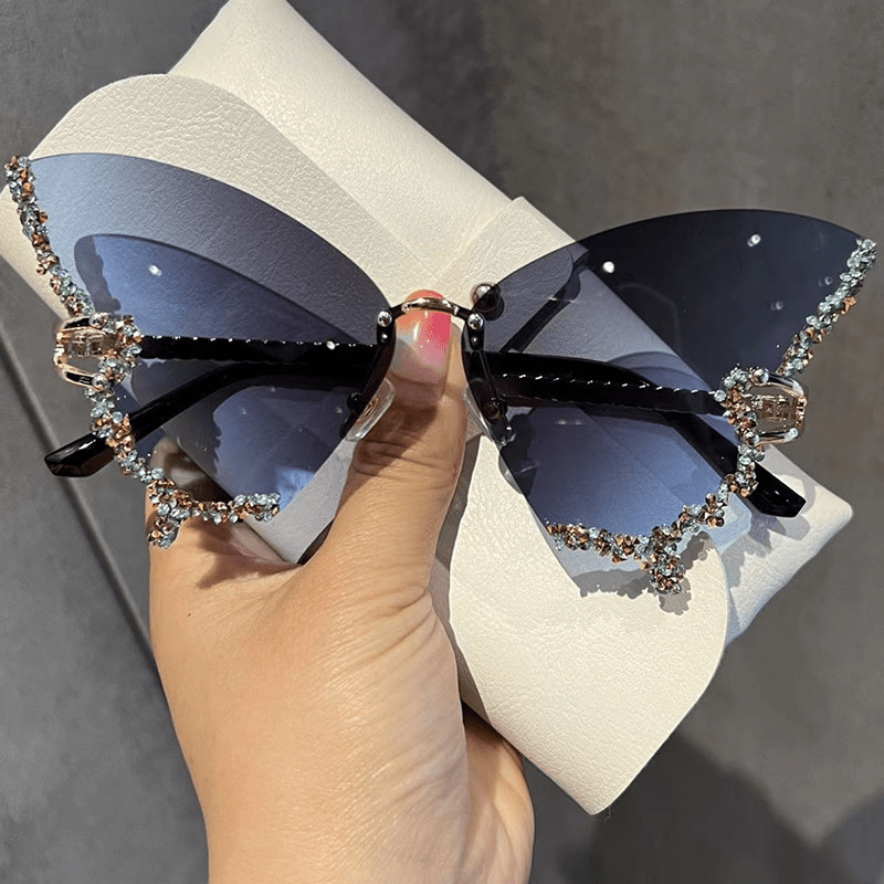 Butterfly Rhinestone Sunglasses for Women - Party Prom Club