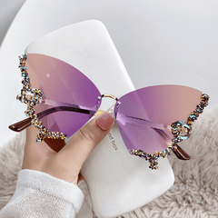 Butterfly Rhinestone Sunglasses for Women - Party Prom Club