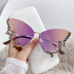 Butterfly Rhinestone Sunglasses for Women - Party Prom Club