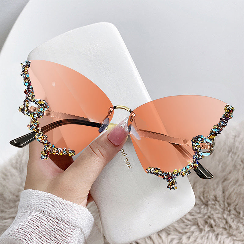Butterfly Rhinestone Sunglasses for Women - Party Prom Club