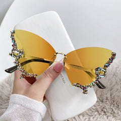 Butterfly Rhinestone Sunglasses for Women - Party Prom Club