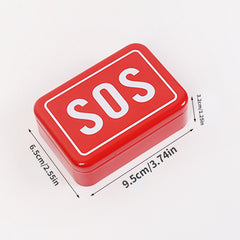 Small Pill Box Letter Pattern Square Container Metal Travel Medicine Box