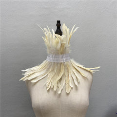 Gothic Style Neck Scarf Halloween Wedding Party Feather Accessories