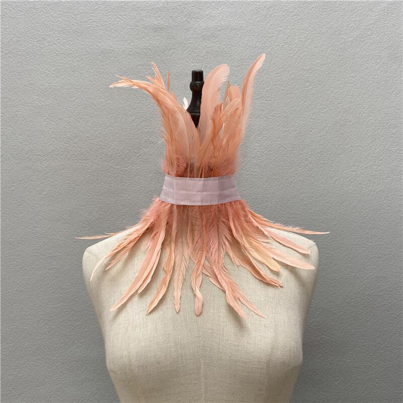 Gothic Style Neck Scarf Halloween Wedding Party Feather Accessories