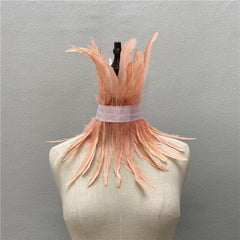Gothic Style Neck Scarf Halloween Wedding Party Feather Accessories