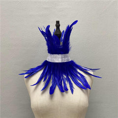 Gothic Style Neck Scarf Halloween Wedding Party Feather Accessories