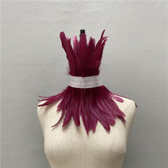 Gothic Style Neck Scarf Halloween Wedding Party Feather Accessories