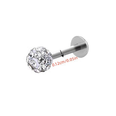 4pcs CZ Decor Stud Earrings T Bar Lip Stud Jewelry