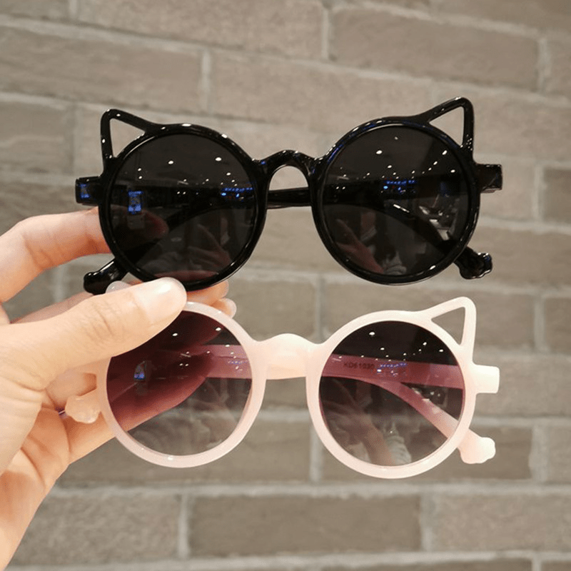 Cat Ear Kids Sunglasses Round Frame Sun Protection