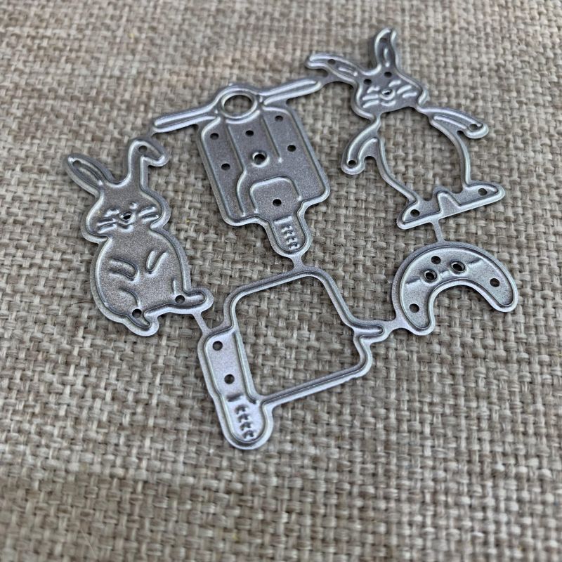 1pc Easter Bunny Motorcycle Metal Cutting Dies for DIY Scrapbooking Embossing