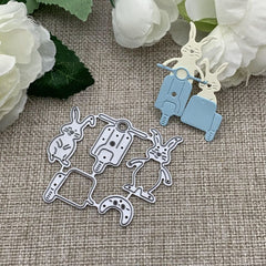 1pc Easter Bunny Motorcycle Metal Cutting Dies for DIY Scrapbooking Embossing