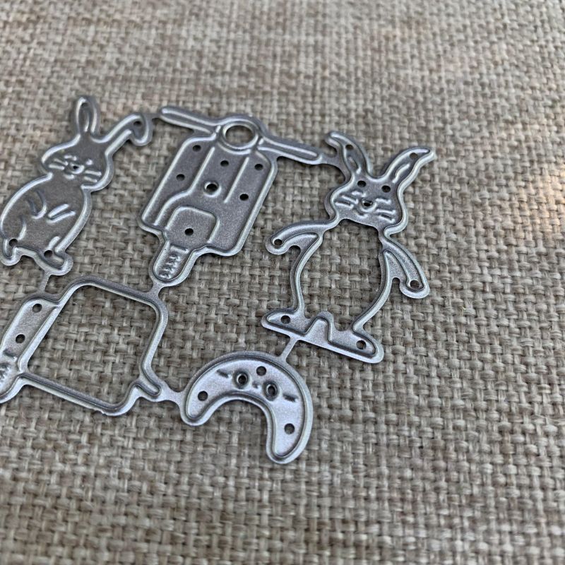 1pc Easter Bunny Motorcycle Metal Cutting Dies for DIY Scrapbooking Embossing