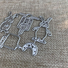 1pc Easter Bunny Motorcycle Metal Cutting Dies for DIY Scrapbooking Embossing