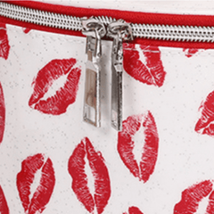 Red Lip Pattern Makeup Bag Waterproof Portable Toiletries Storage