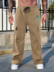 Cargo Pants Men's Drawstring Loose Straight Leg