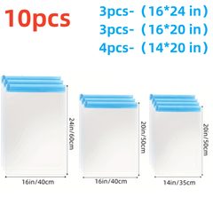 12pcs Transparent Compression Bags Dustproof Organizers for Travel Storage