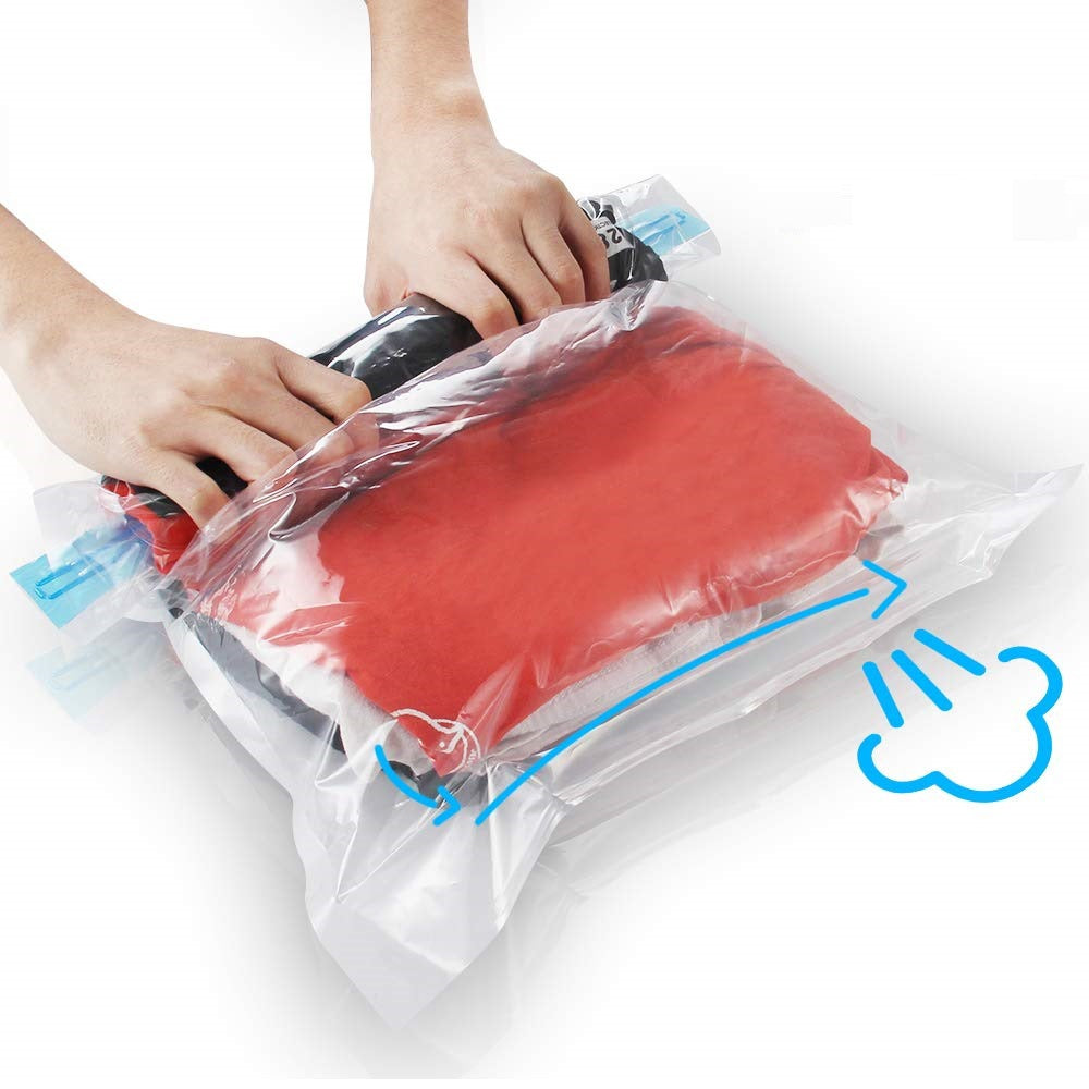 12pcs Transparent Compression Bags Dustproof Organizers for Travel Storage
