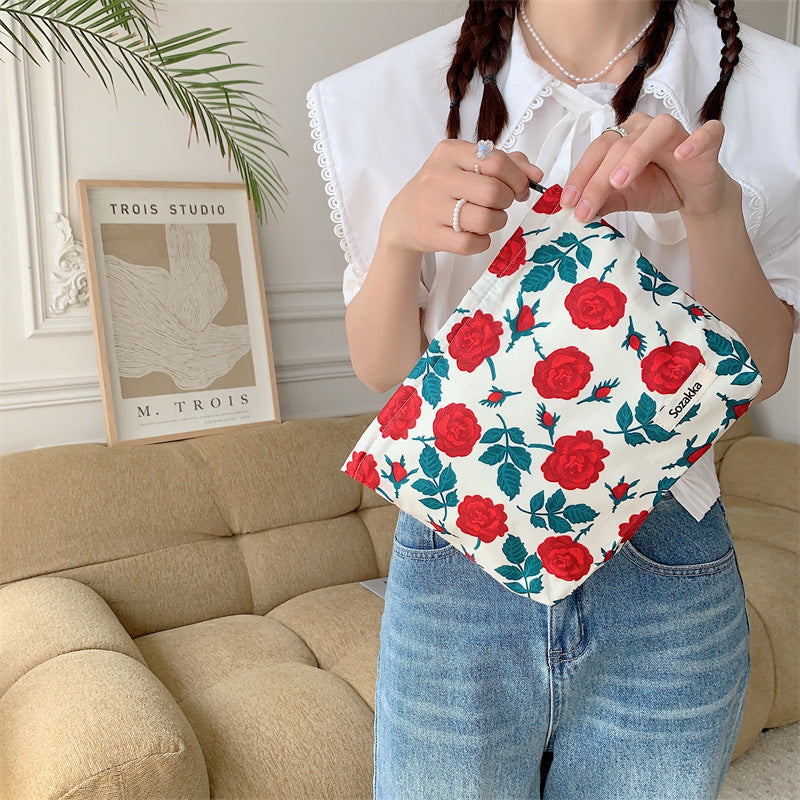 Floral Graphic Makeup Bag Soft and Roomy Toiletry Organizer