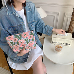 Floral Graphic Makeup Bag Soft and Roomy Toiletry Organizer