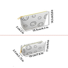 Smiling Face Makeup Bag Waterproof PU Leather Cosmetic Pouch for Women