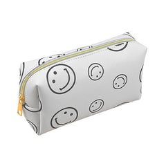 Smiling Face Makeup Bag Waterproof PU Leather Cosmetic Pouch for Women