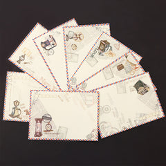 8pcs Vintage Aged Envelopes Retro Style Classic Design