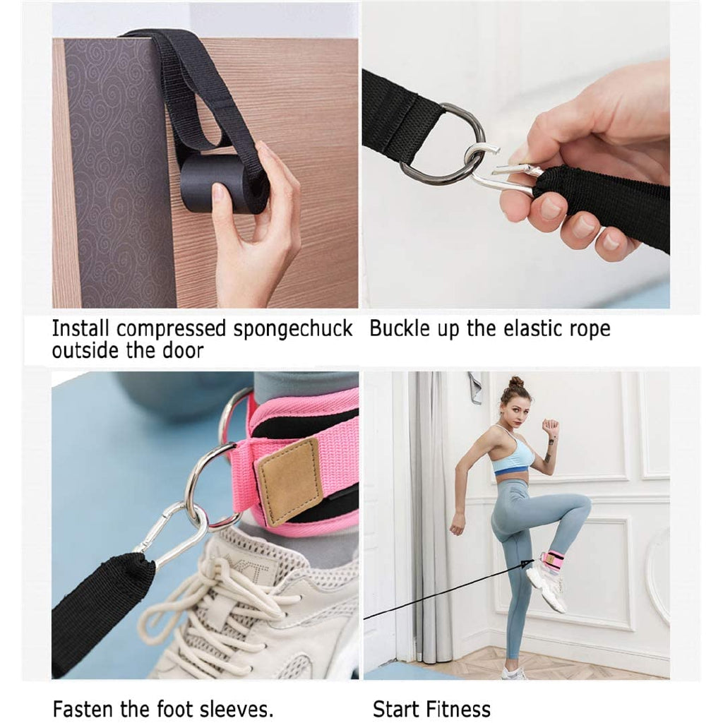 Heavy Duty Ankle Straps & Resistance Bands for Weight Loss & Fitness