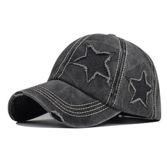 Star Distressed Ponytail Baseball Cap