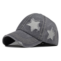 Star Distressed Ponytail Baseball Cap