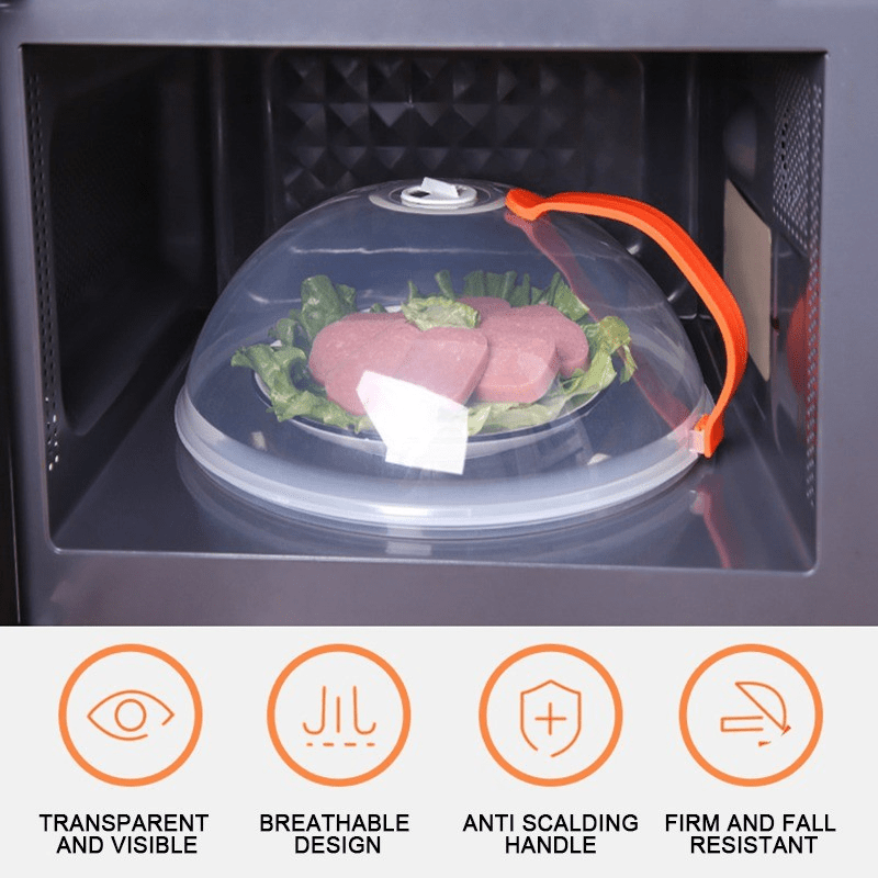 1pc Microwave Splash Cover Transparent Anti Sputtering Reusable Food Cover