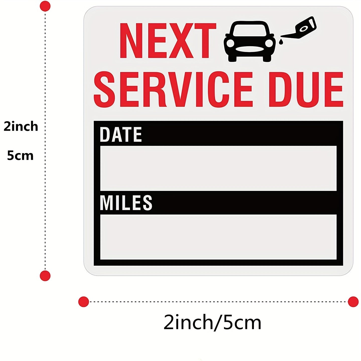 150pcs Change Stickers 2x2" Auto Maintenance Reminder Labels