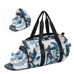 Large Capacity Duffel Bag With Shoe Pocket Waterproof Fitness Handbag