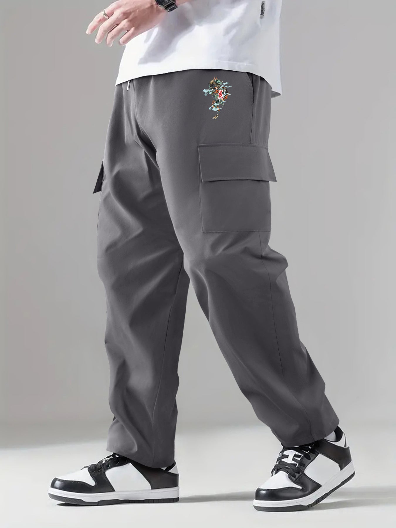 Classic Cargo Pants Men s Drawstring Loose Straight Leg