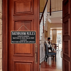 Bathroom Rules Wooden Sign Gentlemen And Ladies