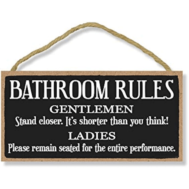 Bathroom Rules Wooden Sign Gentlemen And Ladies