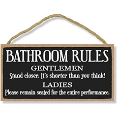 Bathroom Rules Wooden Sign Gentlemen And Ladies