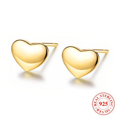 925 Sterling Silver Heart Stud Earrings Hypoallergenic Jewelry for Girls