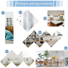 6pcs 3D Acrylic Square Mirror Wall Stickers