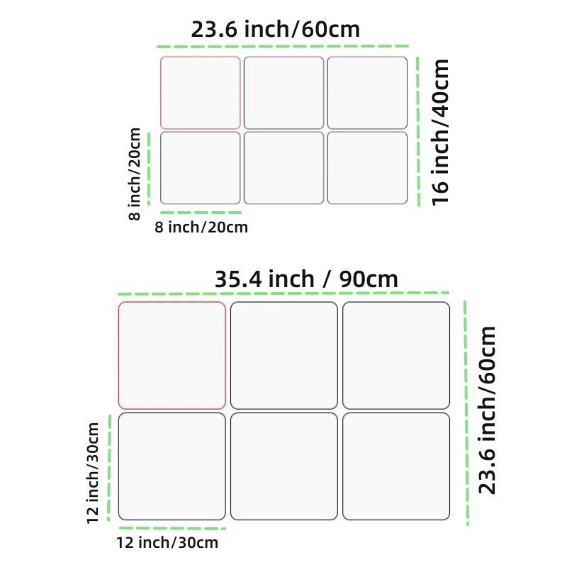 6pcs 3D Acrylic Square Mirror Wall Stickers