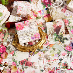 200pcs Floral Junk Journal Paper for Scrapbooking Decoration