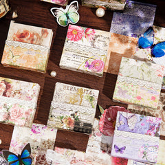 200pcs Floral Junk Journal Paper for Scrapbooking Decoration