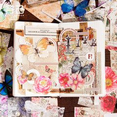 200pcs Floral Junk Journal Paper for Scrapbooking Decoration