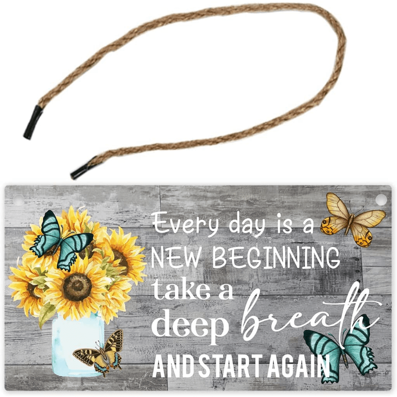 Every Is A Beginning Butterfly Wooden Wall Art Motivational Home Decor