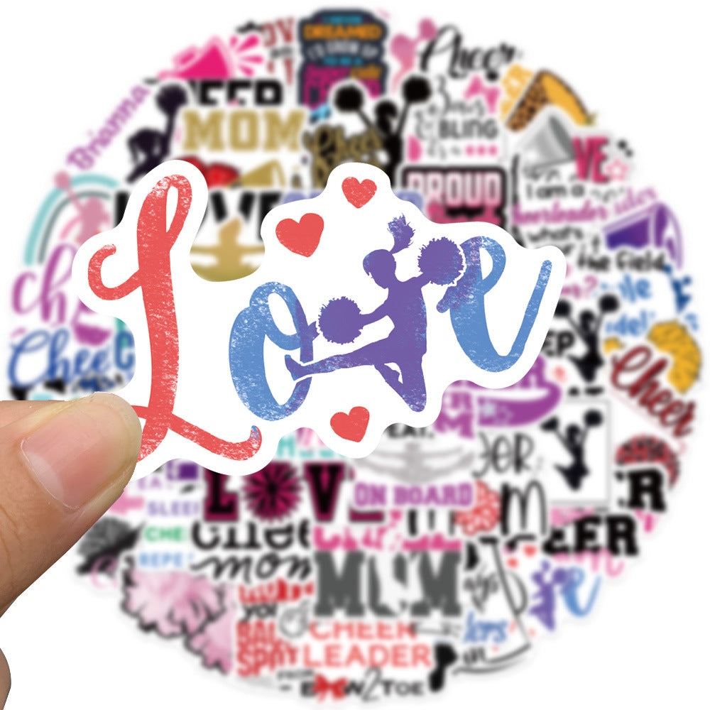 50pcs Cartoon Cheer Celebrate Stickers DIY Waterproof Decoration