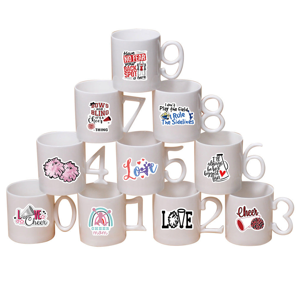 50pcs Cartoon Cheer Celebrate Stickers DIY Waterproof Decoration