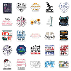 50pcs Physical Therapy Stickers Education Board DIY Waterproof Decoration