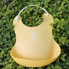 3D Waterproof Children's Bib Soft Baby Silicone Bib with Rice Pocket