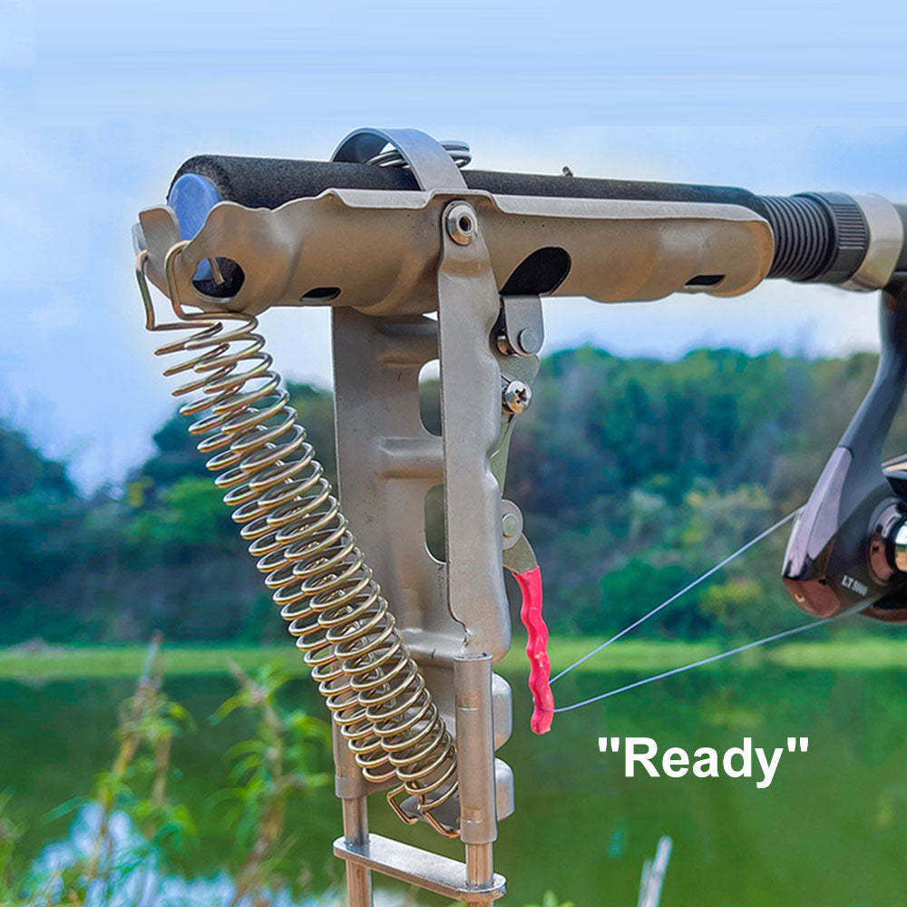 Foldable Automatic Double Spring Fishing Rod Holder Anti Rust Tackle Stand