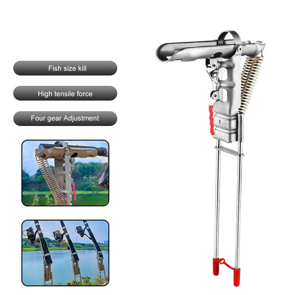 Foldable Automatic Double Spring Fishing Rod Holder Anti Rust Tackle Stand