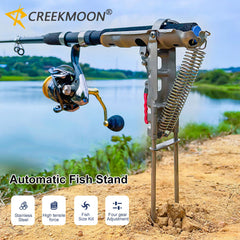 Foldable Automatic Double Spring Fishing Rod Holder Anti Rust Tackle Stand
